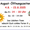 August Öffnungszeiten