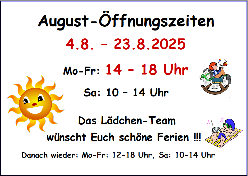 August Öffnungszeiten