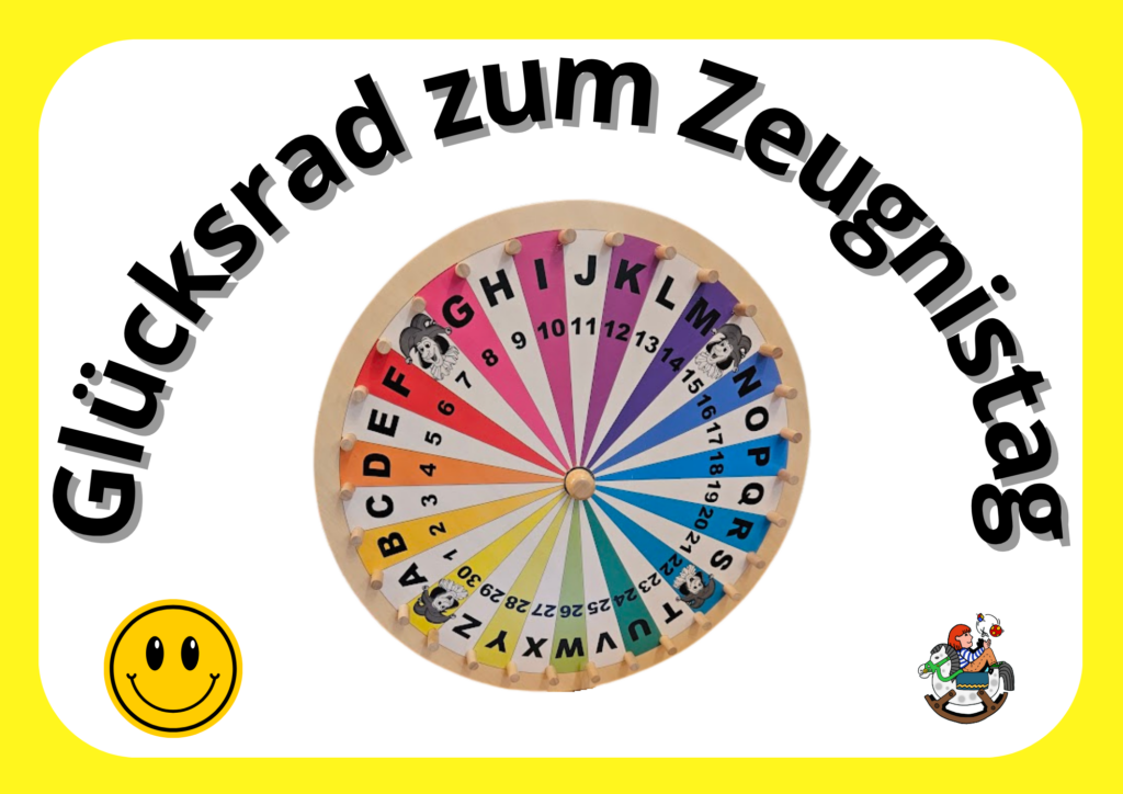 Glücksrad zum Zeugnistag